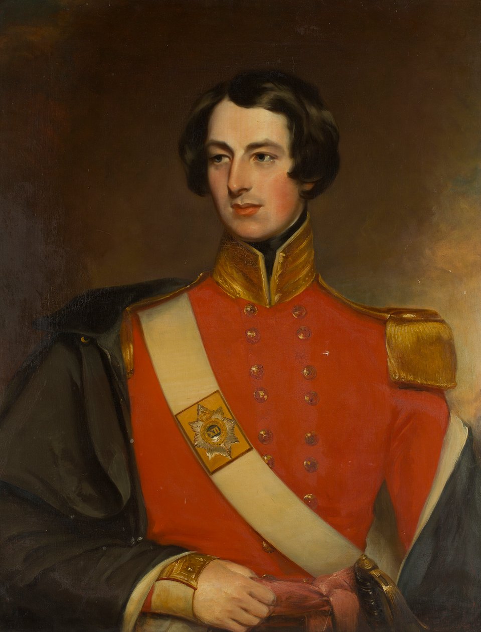 Poník ve stabilním interiéru (olej na plátně) od Scottish School