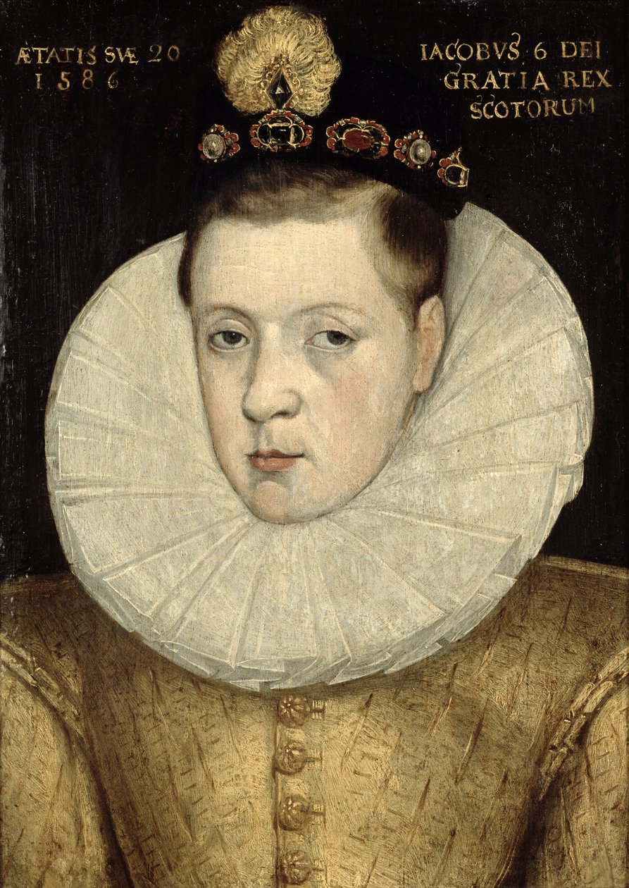 Portrét Jakuba VI. Skotského, později Jakuba I. Anglického (1566-1625) 1586 od Scottish School