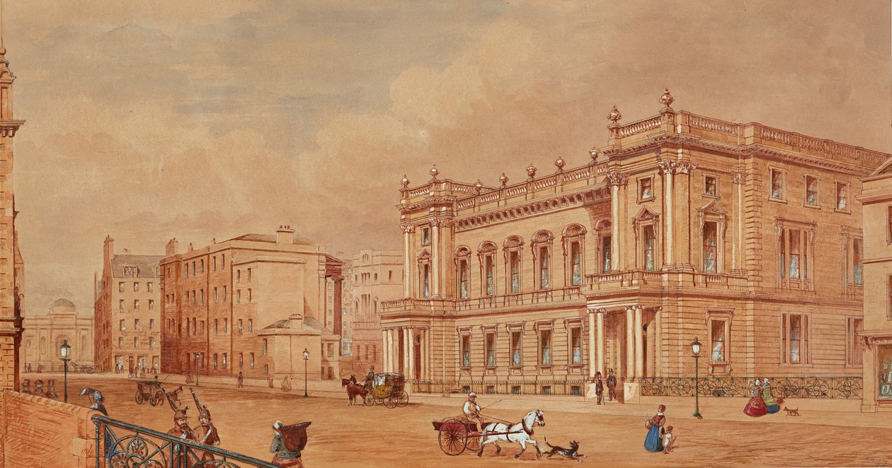 Prospect of Edinburgh (tužka, pero, inkoust a akvarel) od Scottish School