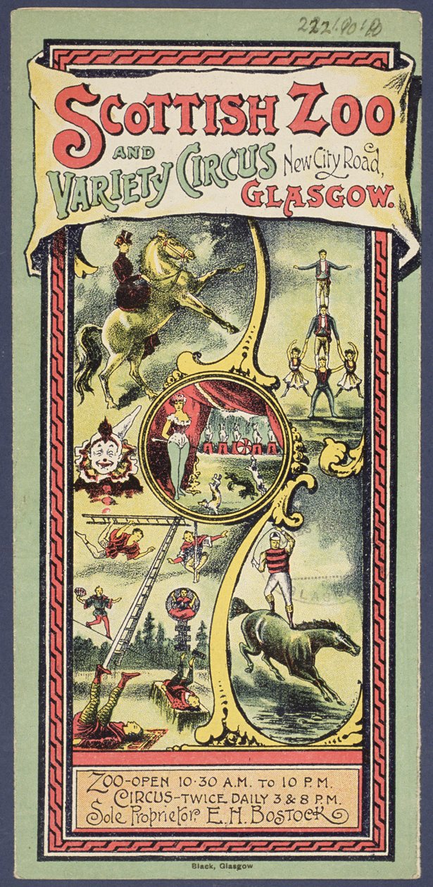 Propagační leták pro skotskou zoologickou zahradu a varietní cirkus, cca 1890 od Scottish School