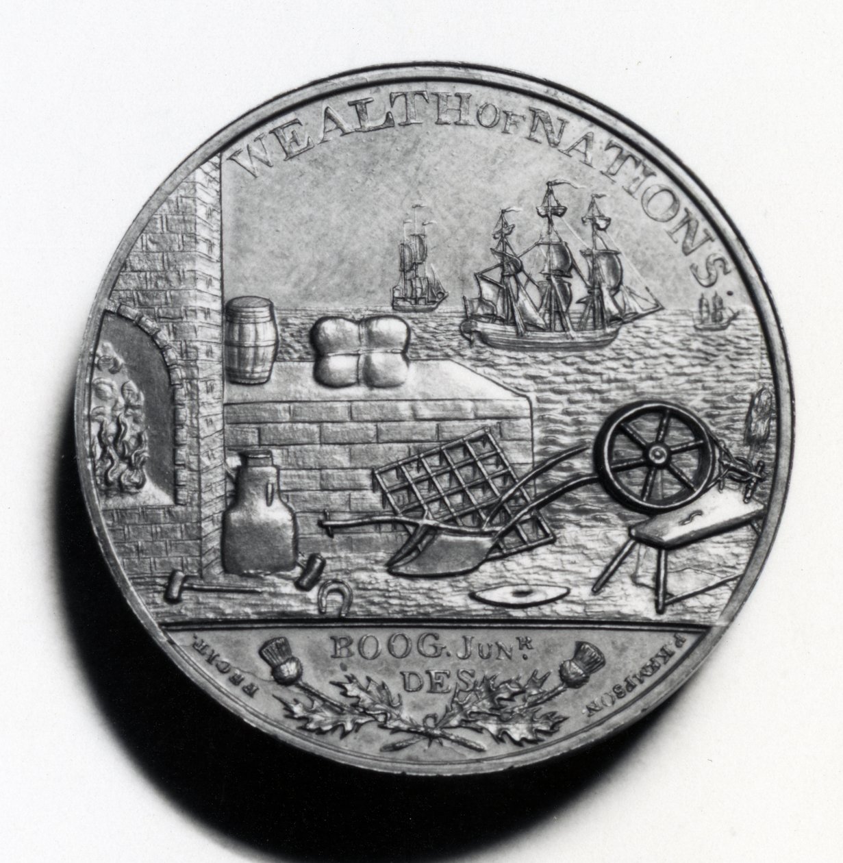 Scottish Penny připomínající Adama Smithe (revers), 1797 (měď) (avers viz XJF448269) od Scottish School
