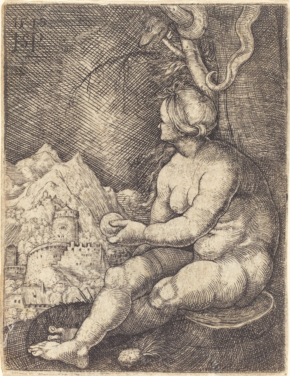 Eva sedí od Sebald Beham