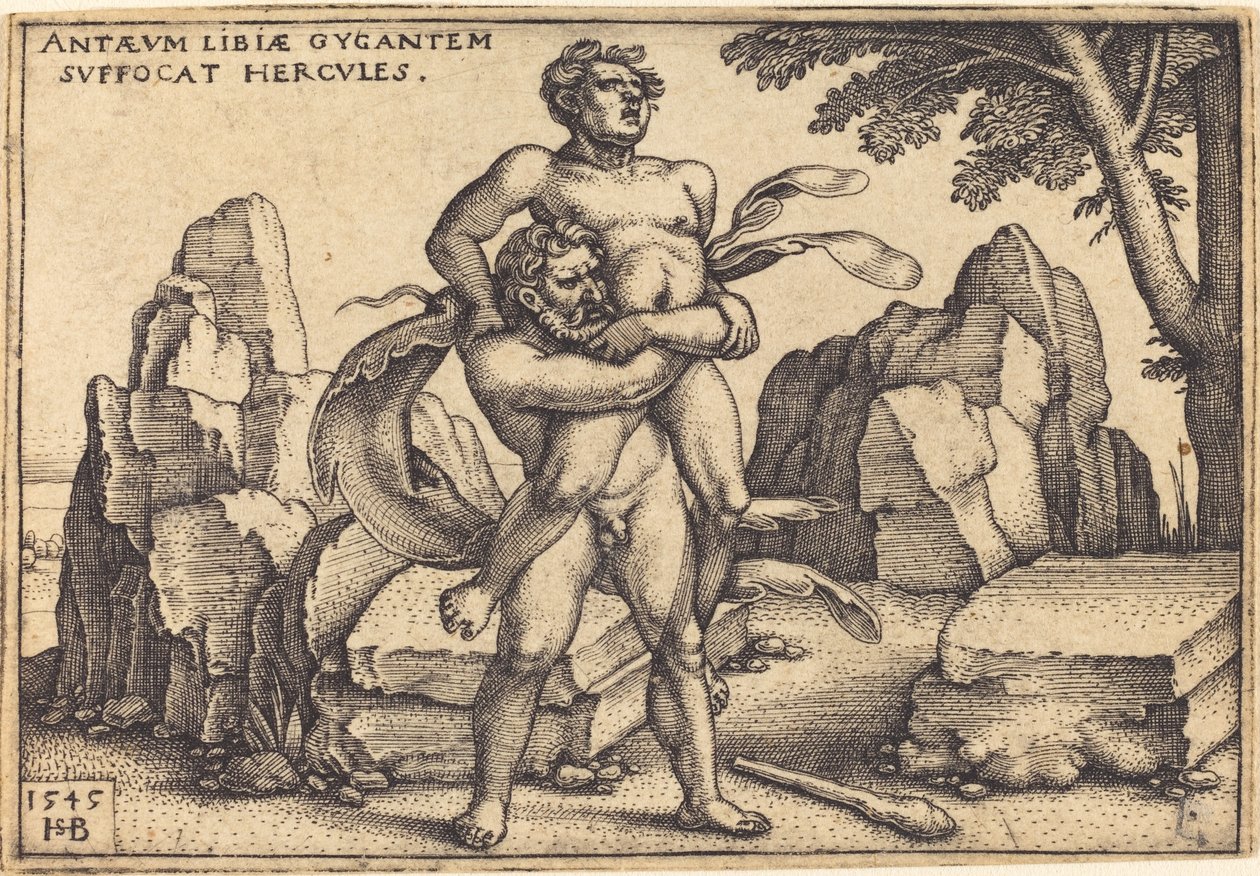 Herkules zabíjí Anthaea od Sebald Beham