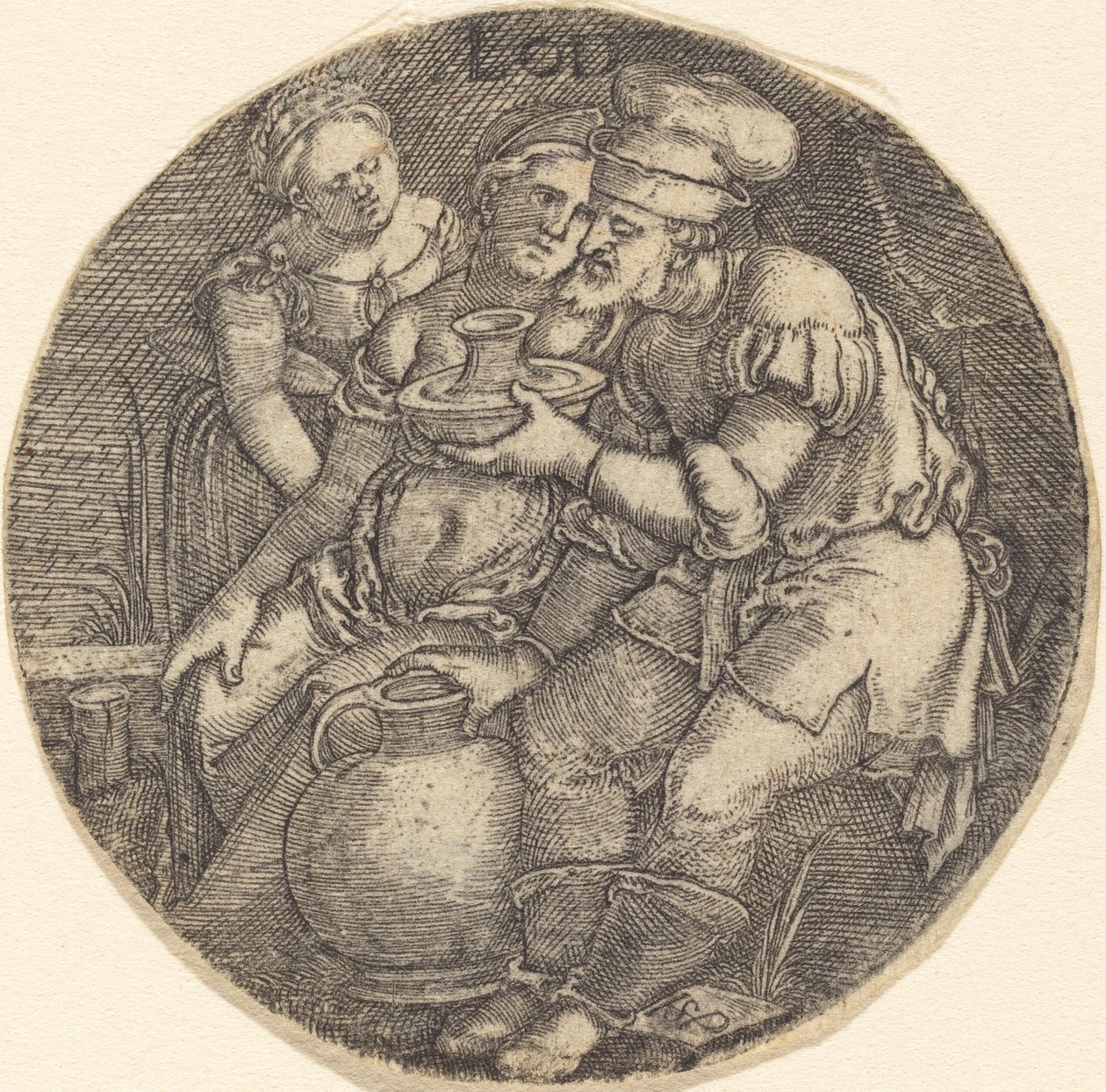 Lot a jeho dcery od Sebald Beham