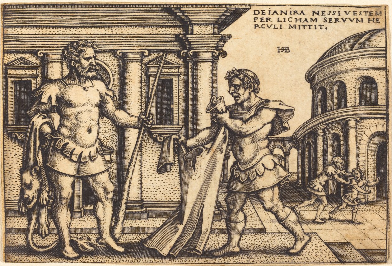 Lycus přináší Herkulovi oděv Nessus od Sebald Beham