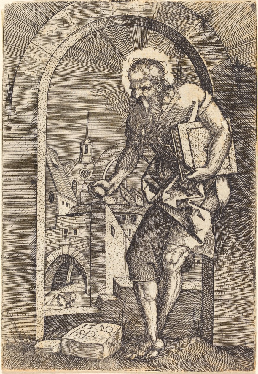 Svatý Jeroným u Arch od Sebald Beham