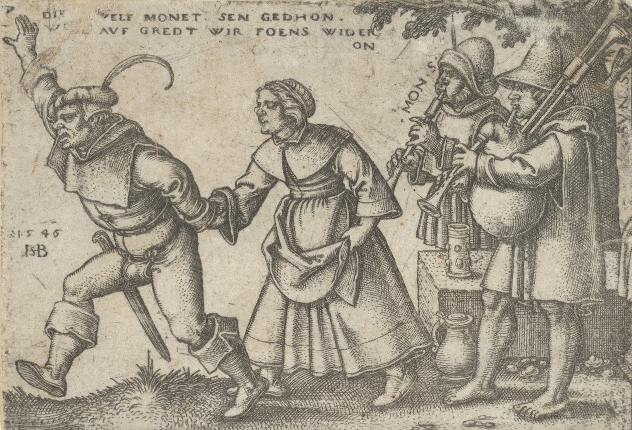 Konec roku, ze Selské hostiny aneb Dvanáct měsíců, 1546. od Sebald Beham