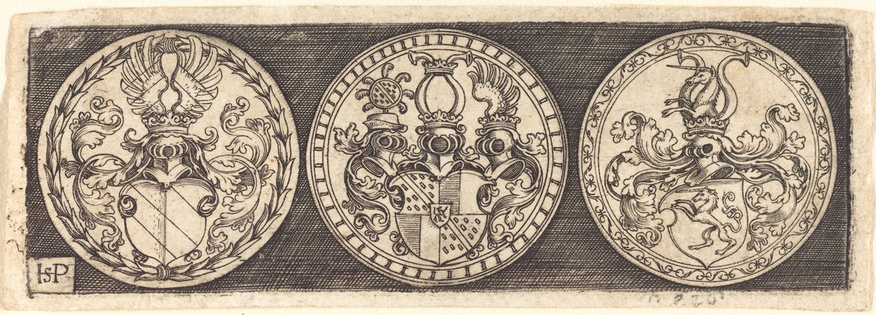 Tři medaile s erby od Sebald Beham