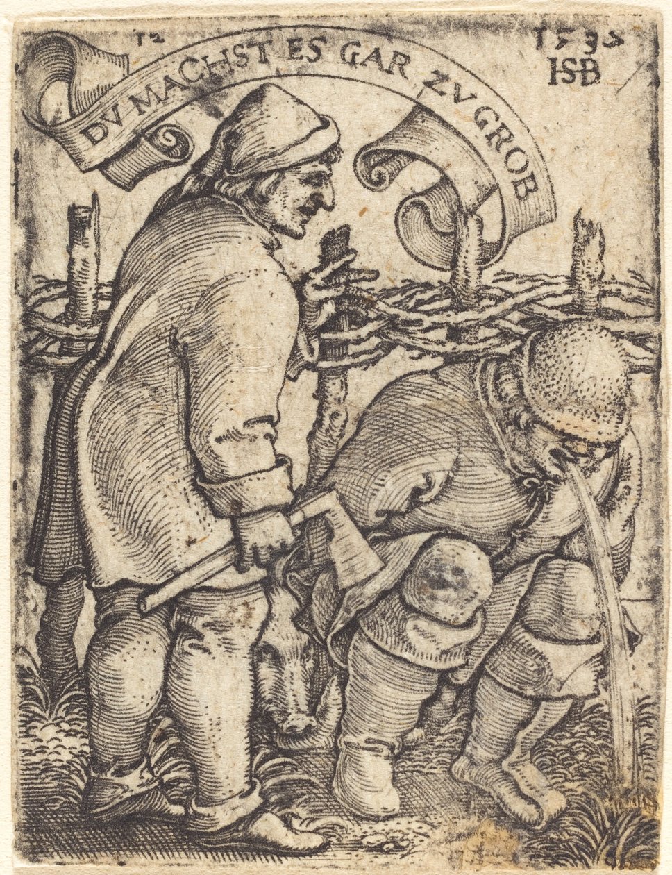 Zvracející rolník od Sebald Beham