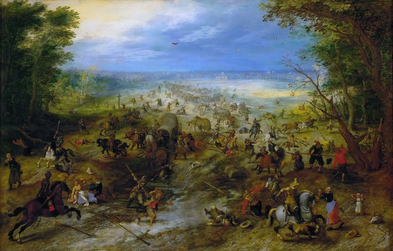 Útok na vagónový vlak, c. 1612 od Sebastiaen Vrancx