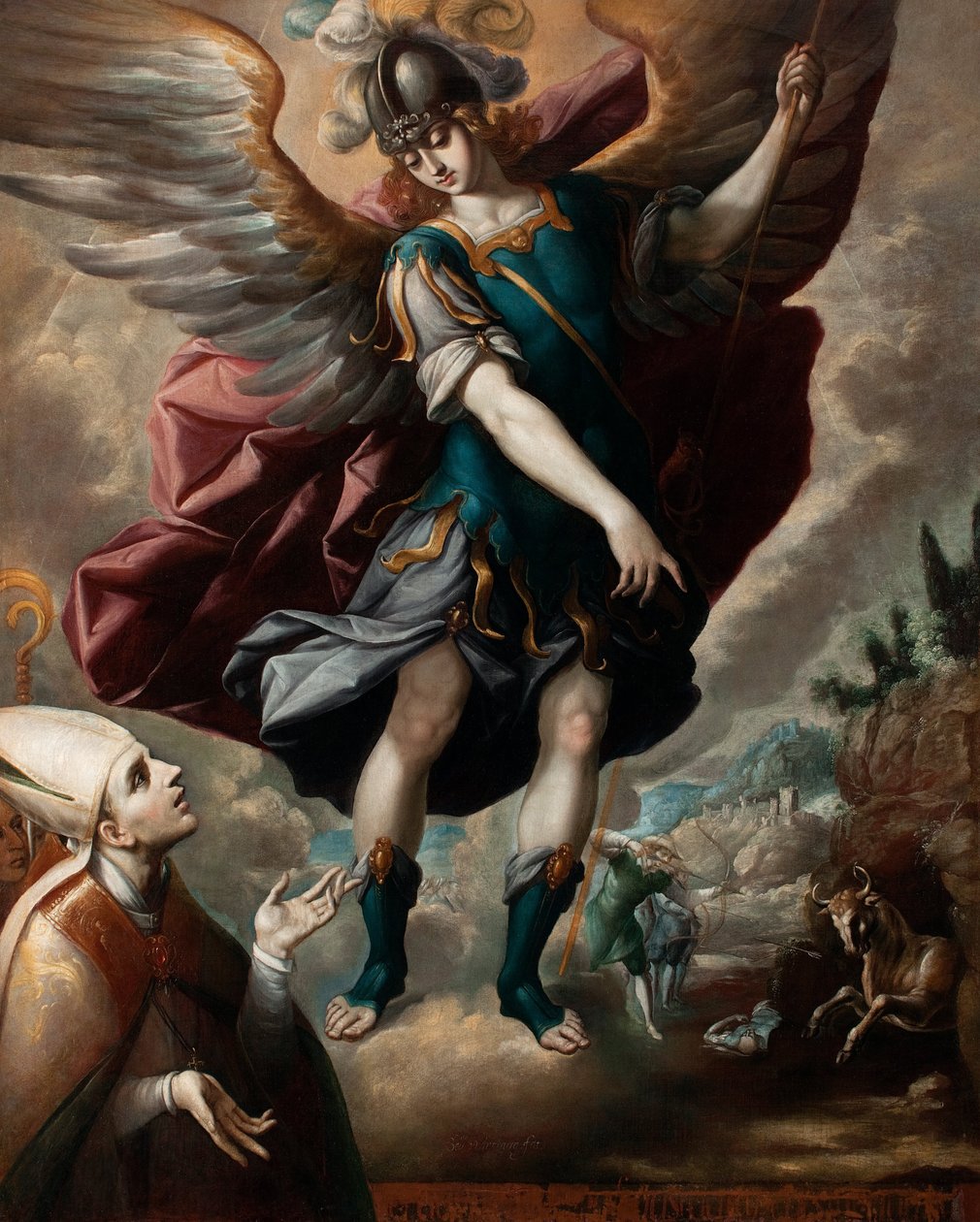 Svatý Michael a býk od Sebastian Lopez de Arteaga
