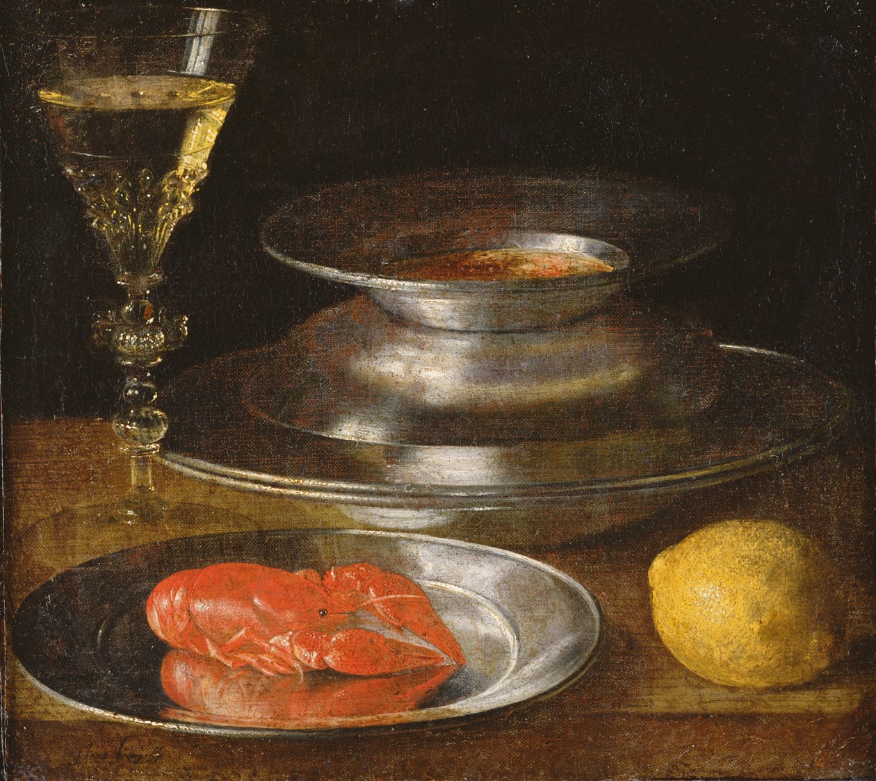 Zátiší s humrem, kolem roku 1630 od Sebastian Stoskopff