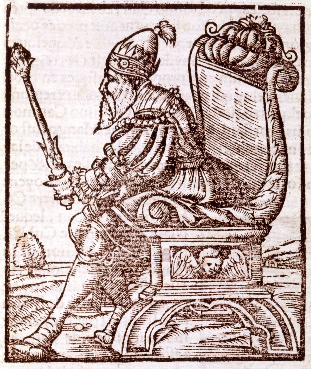 Qubilai (Kubilai Khan, první císař mongolské dynastie Yuan (1215-1294) – v „“Cosmographia““ od S. Munstera. Paříž od Sebastian Munster