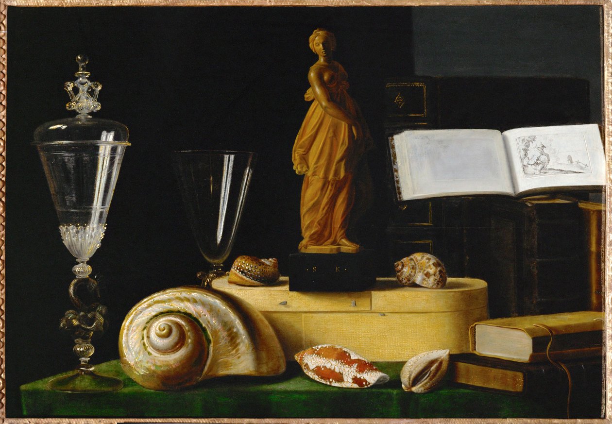 Nature morte a la statuette et aux coquillages - Zátiší se sochou a mušlemi ... od Sebastian Stoskopff