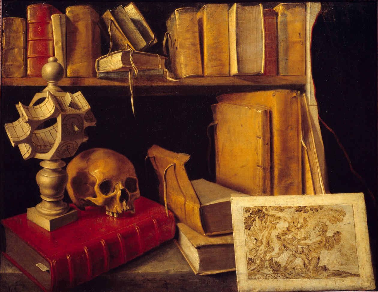 Marnost se slunečními hodinami. Obraz Sebastiana Stoskopffa (1597-1657) od Sebastian Stoskopff