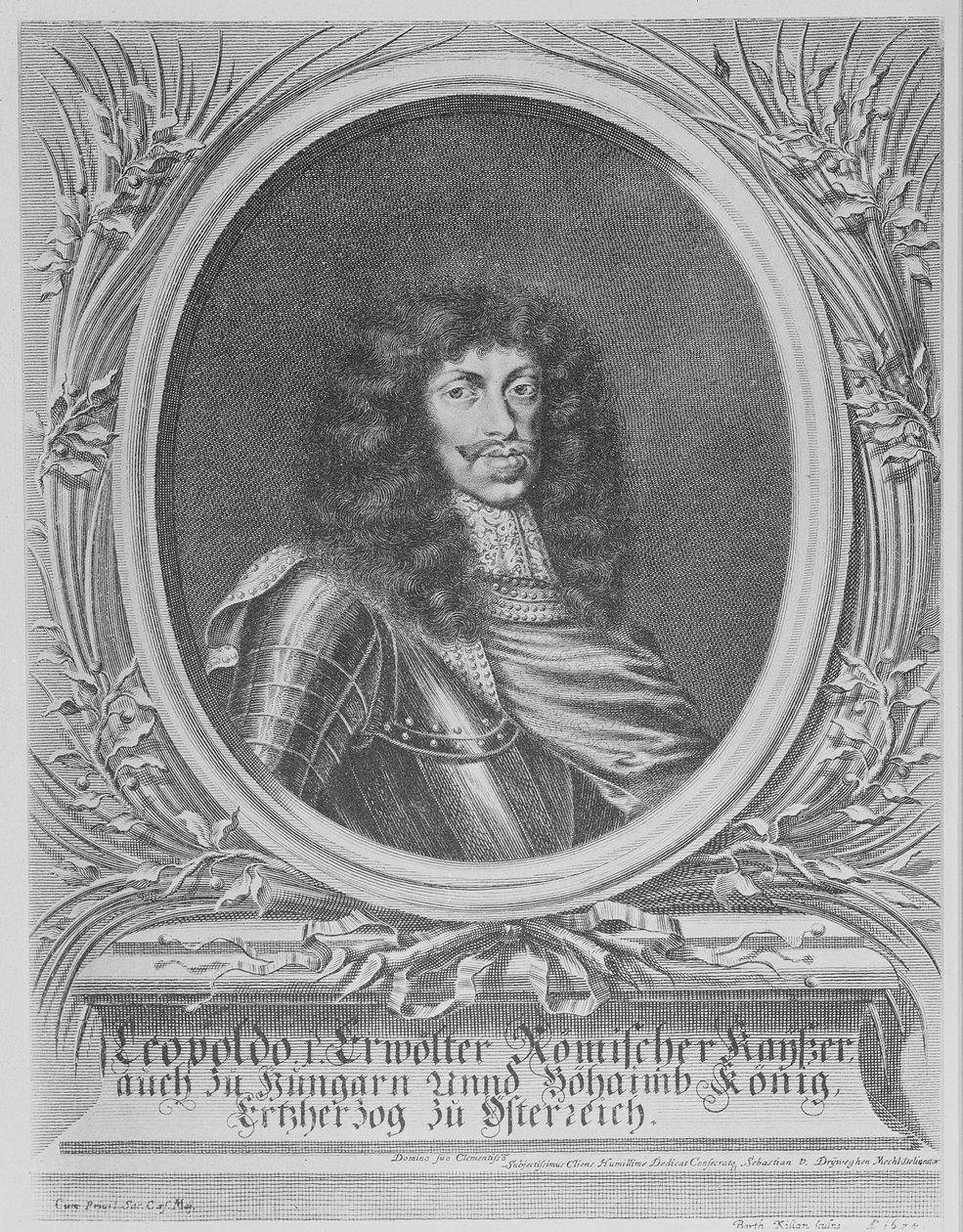 Leopold I., císař Svaté říše římské, vyryl Bartoloměs Kilián II., 1674 od Sebastian van Dryweghen