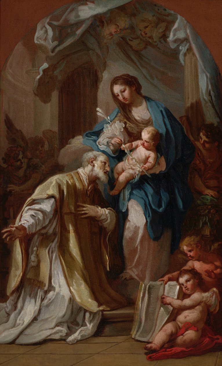 Madona zjevující se svatému Philipovi Nerimu od Sebastiano Conca