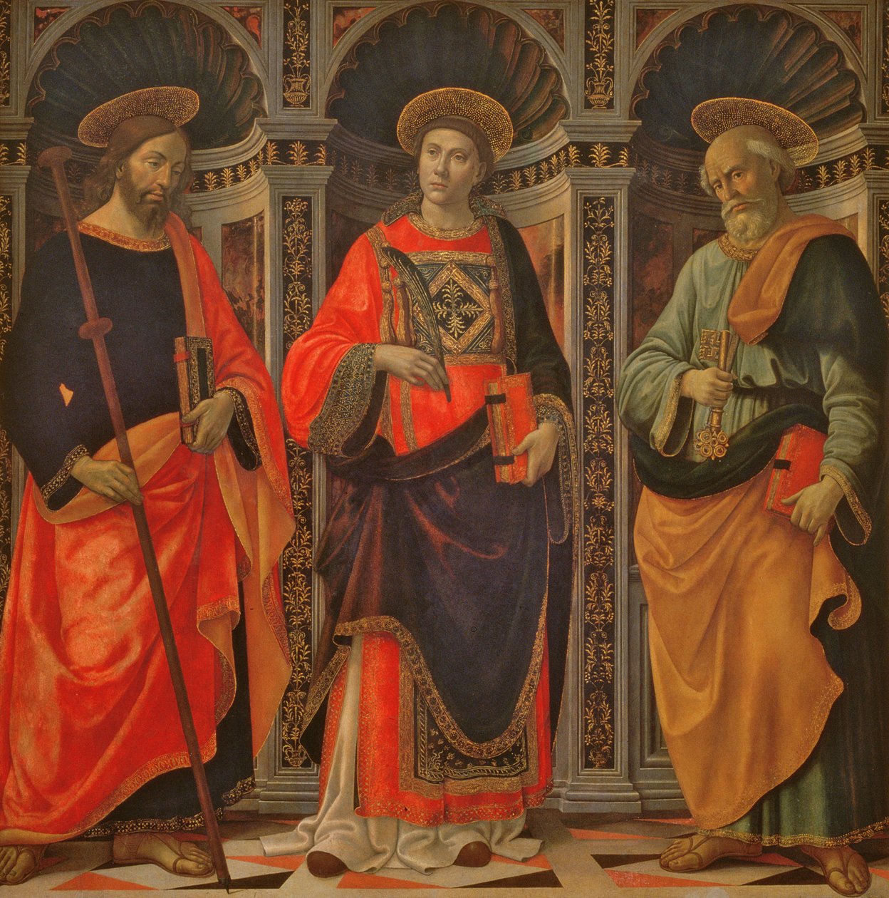 Svatý Jakub, svatý Štěpán a svatý Petr od Sebastiano Minardi