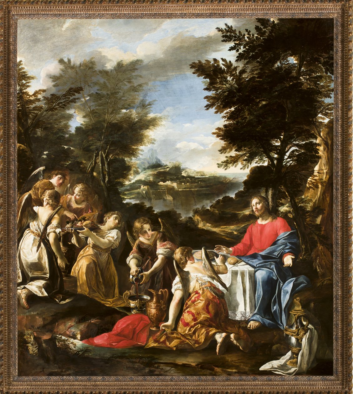 Kristus obsluhovaný anděly, kolem roku 1695 od Sebastiano Ricci