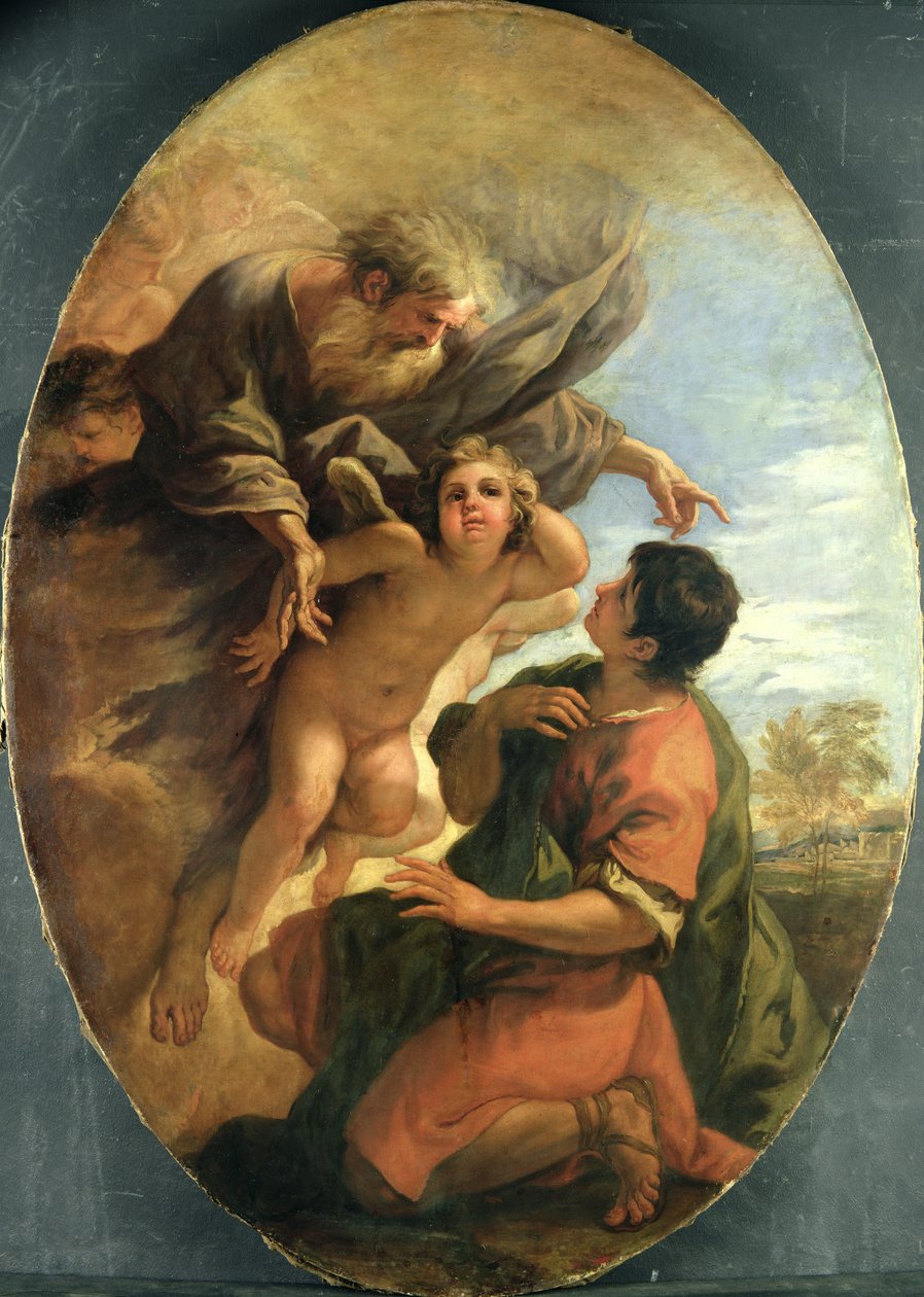 Bůh se Mojžíšovi zjevuje v Hořícím keři, cca 1695-1700 od Sebastiano Ricci