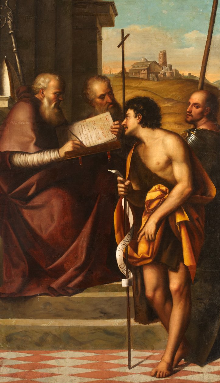 Svatý Jan Křtitel, Svatý Jan Zlatoústý, Svatý Jan Evangelista a Svatý Theodor od Sebastiano del Piombo