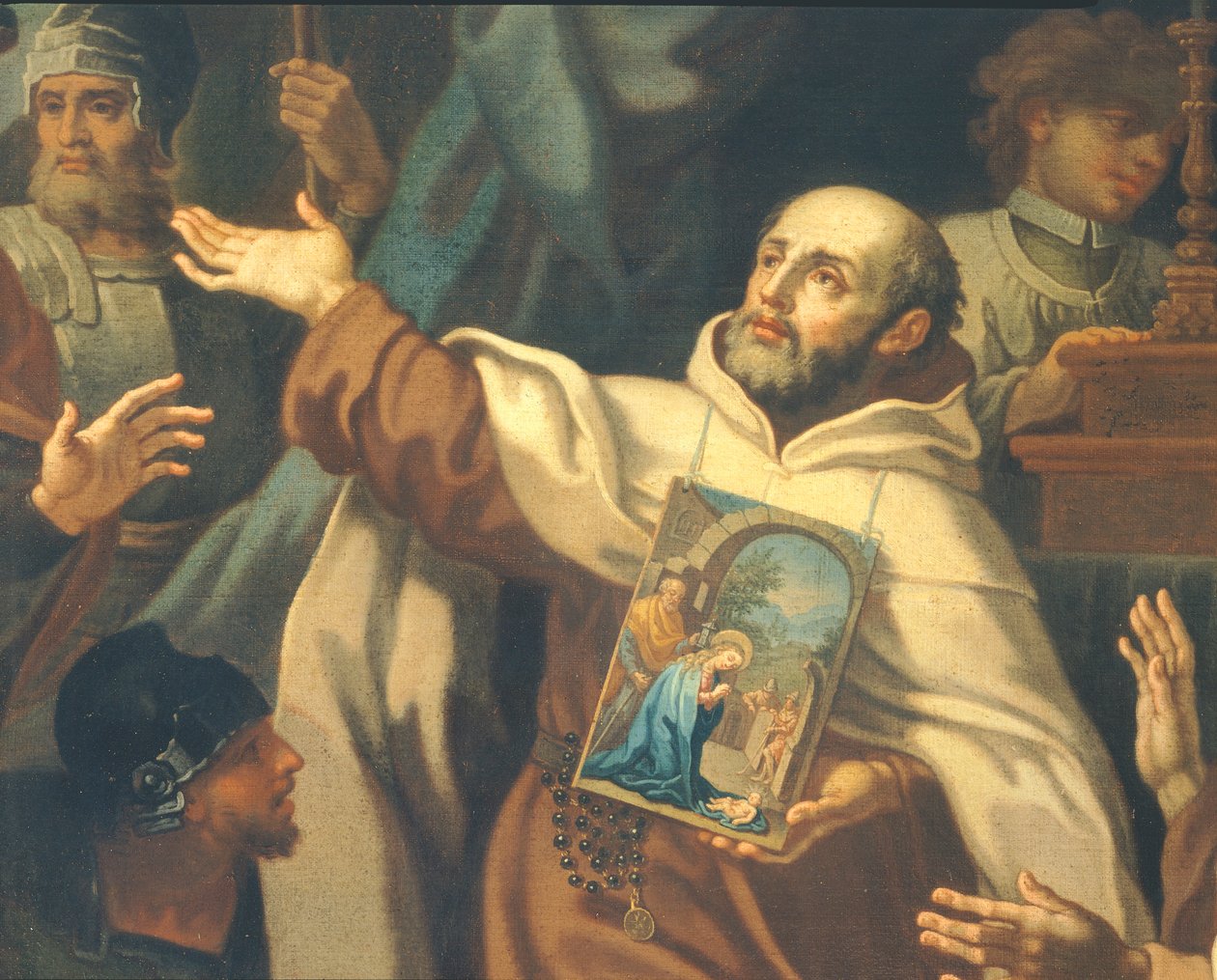 Doručení uctívaného obrazu Panny Marie Vítězné otci Domenico di Gesu Maria, Sebastiano Conca (1680-1764) Kostel Santa Maria della Vittoria, Řím od Sebastiano Conca