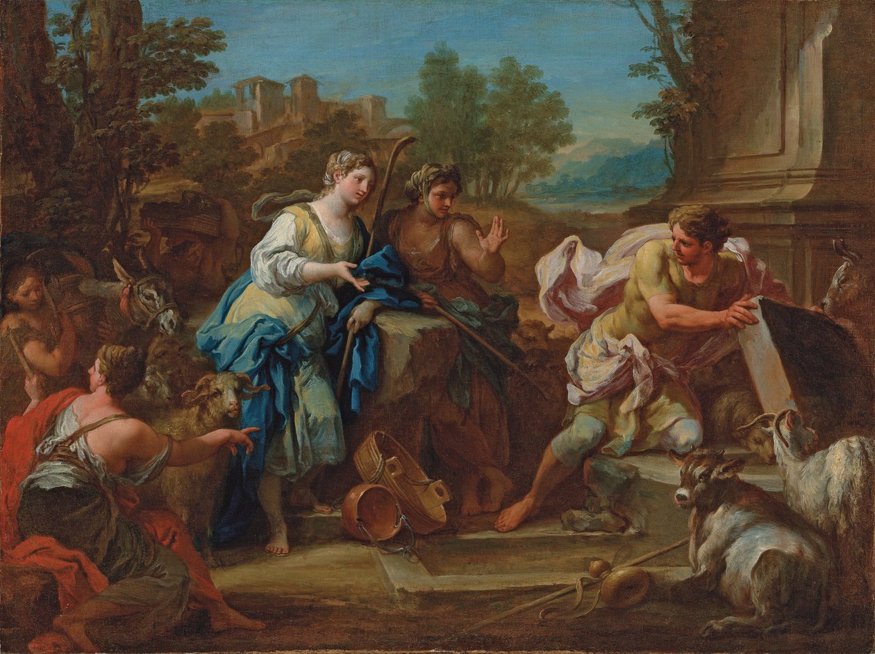 Jacob a Rachel u Studny od Sebastiano Conca