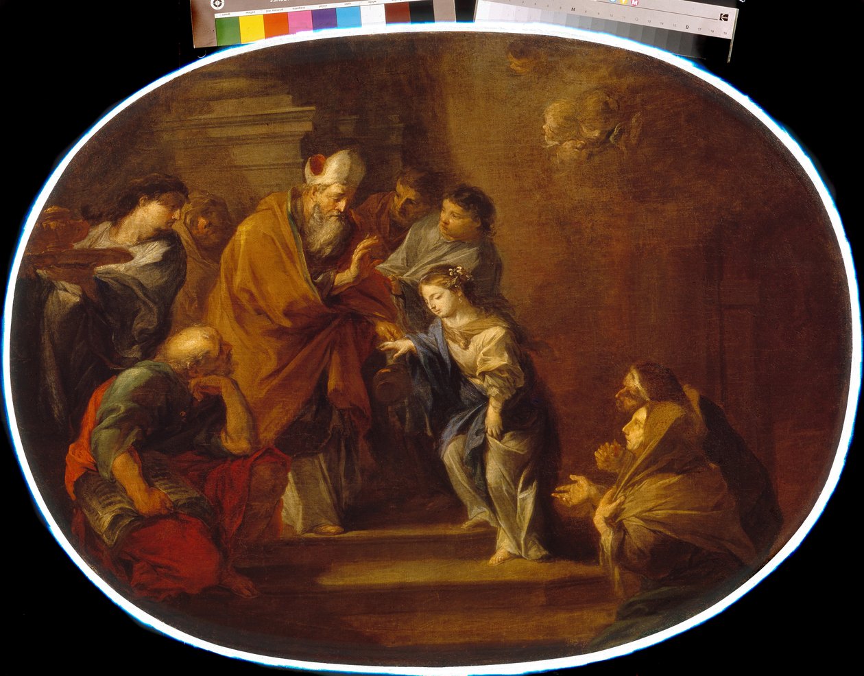 La presentation de la bienheureuse Vierge Marie - Obraz Sebastiana Conca (1680-1764), huile sur toile, 89x119 cm - Představení Panny Marie, olej na plátně Sebastiano Conca - Státní Puškinovo muzeum výtvarných umění, Moskva od Sebastiano Conca