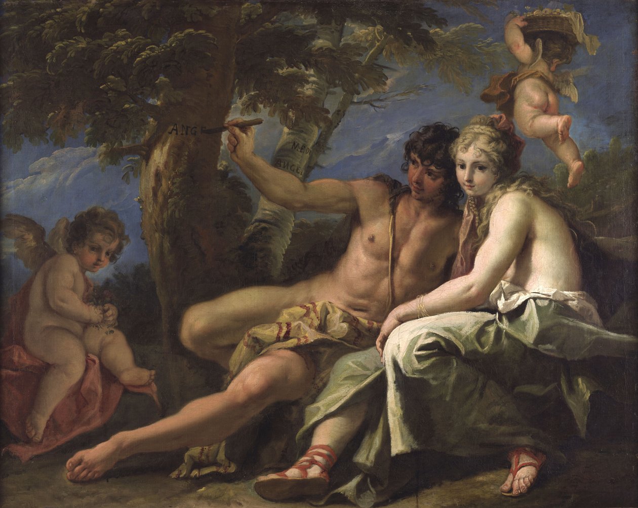 Angelica a Medoro od Sebastiano Ricci