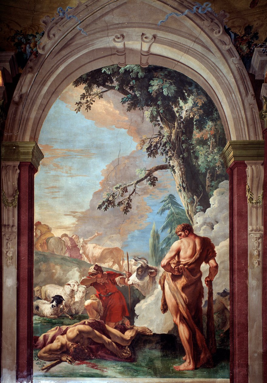 Hercules a Cacus - Freska od Sebastiano Ricci