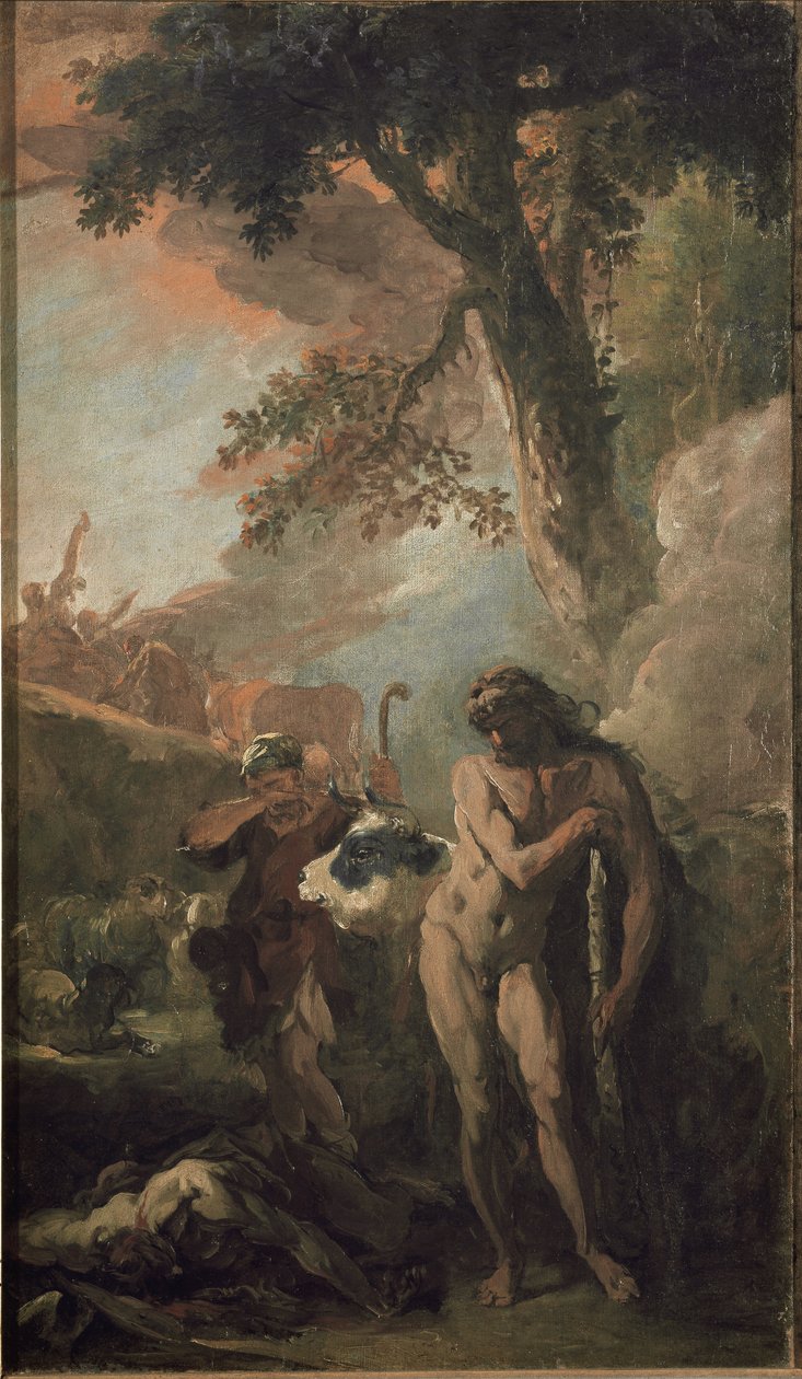 Herkules a Cacus. Přípravná skica (olej na plátně od Sebastiano Ricci
