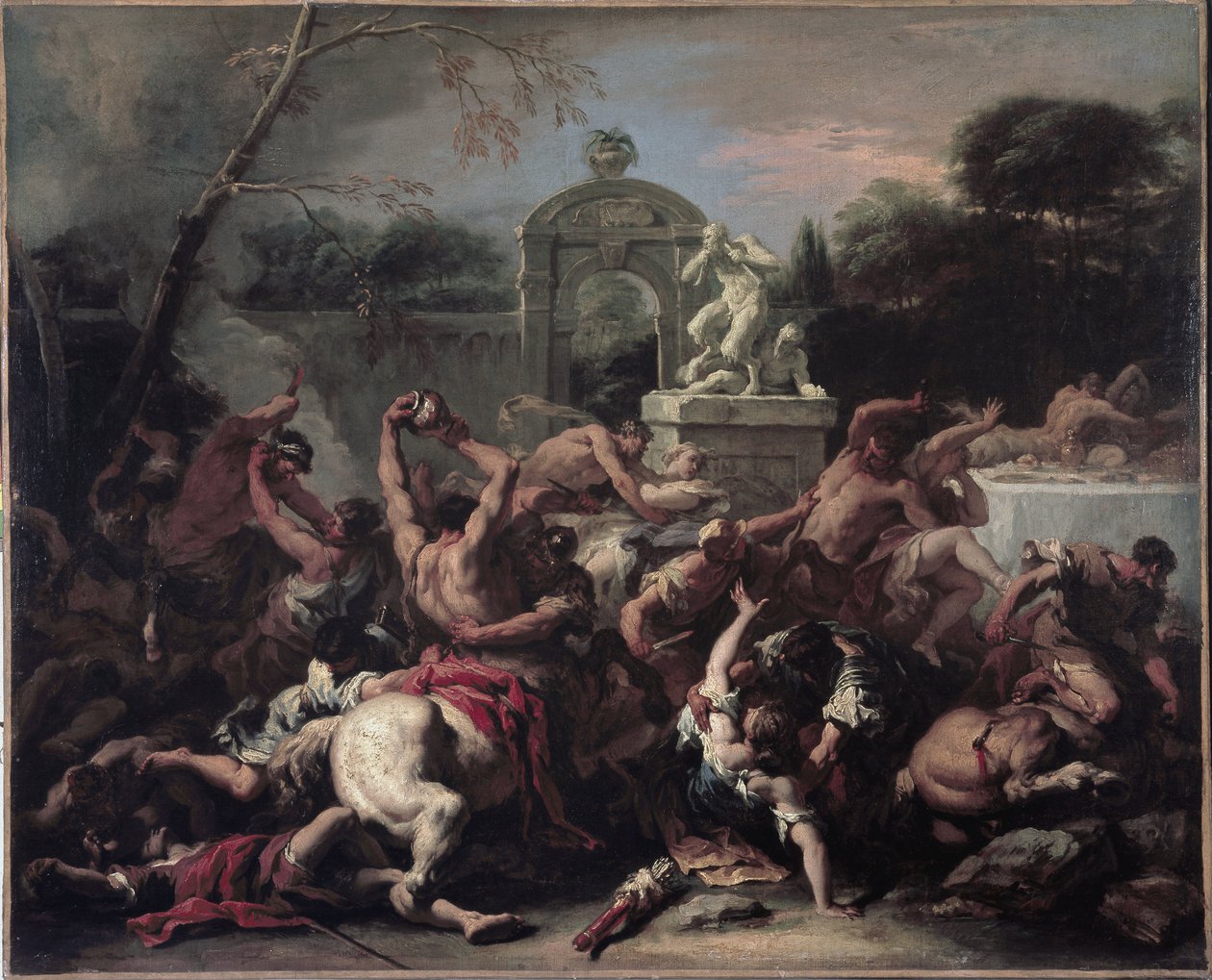 Lapiths and the Kentaurs - Bitva mezi Lapiths a Kentaurs. Obraz od Sebastiana Ricciho od Sebastiano Ricci