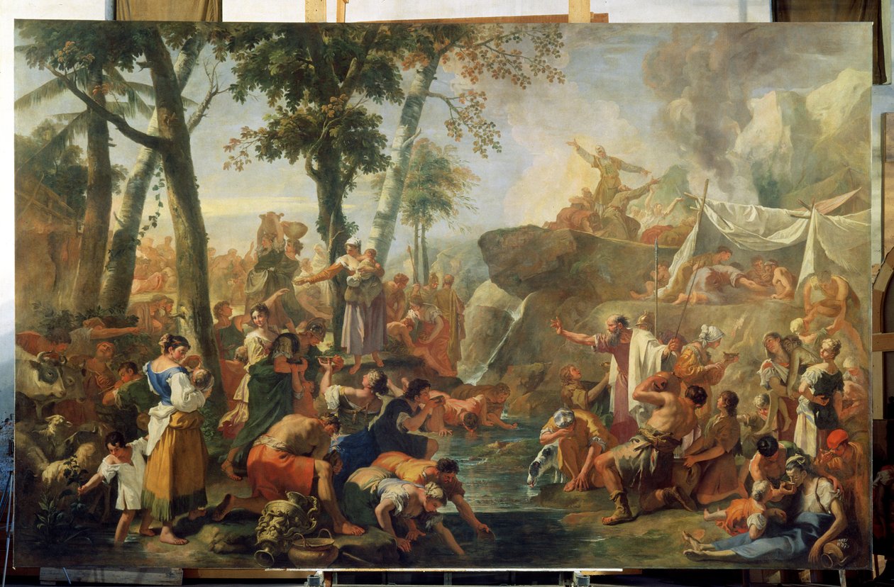 Mojžíš čerpal vodu ze skály od Sebastiano Ricci