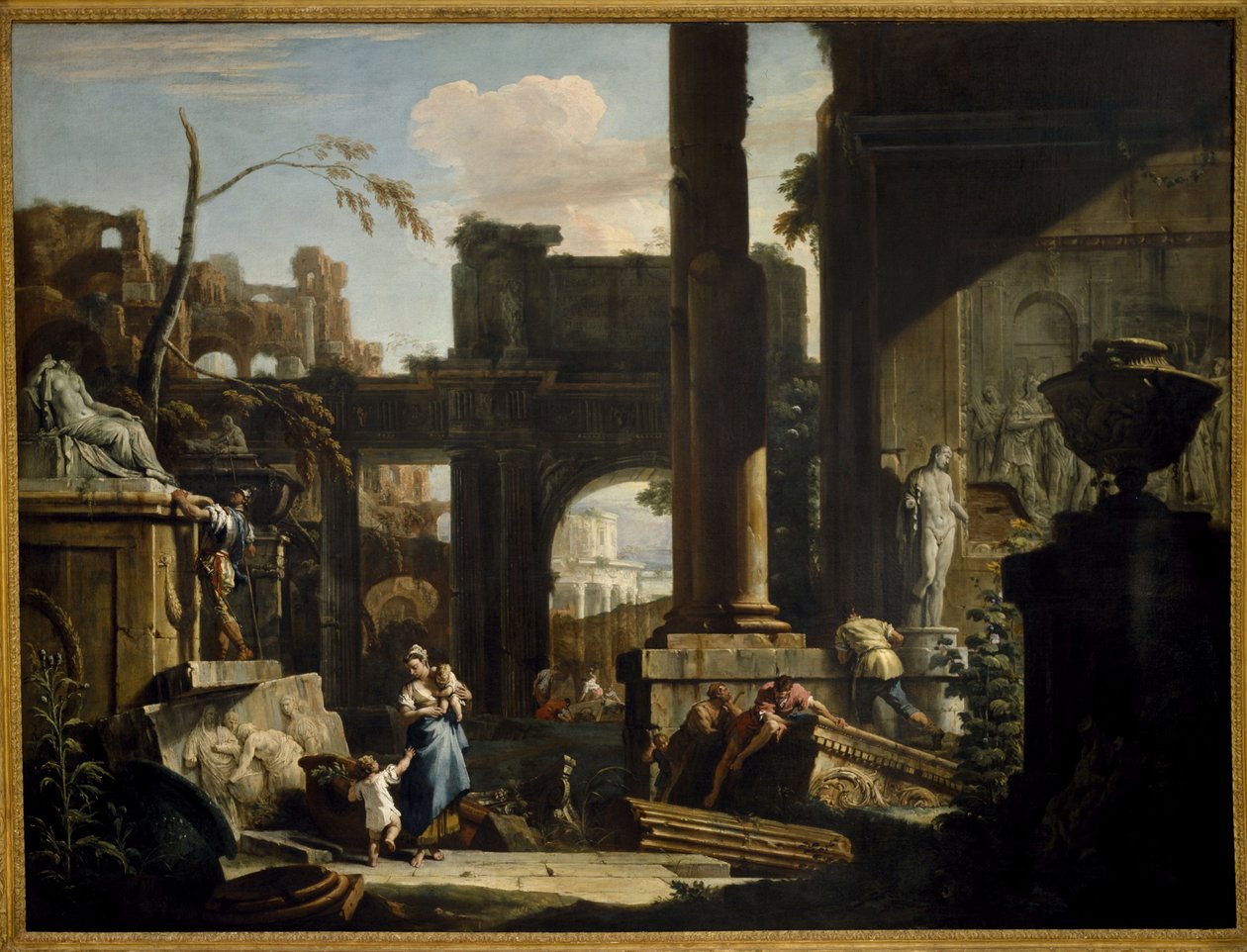 Perspektiva ruin s postavami, 20. léta 18. století. od Sebastiano Ricci