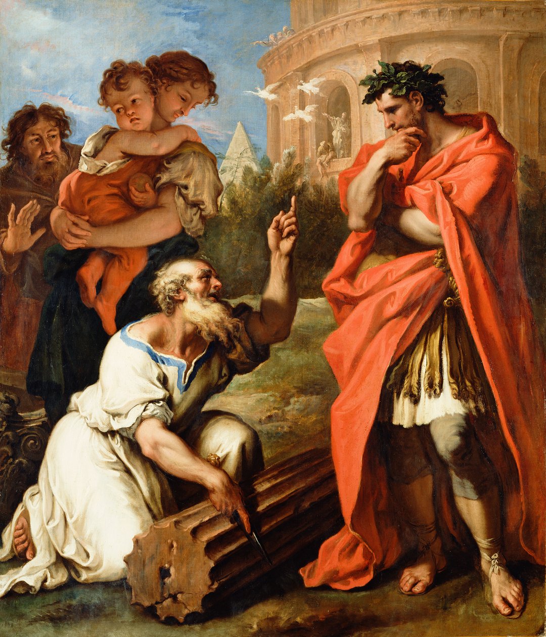 Tarquin starší konzultuje Attius Navius, kolem roku 1690 (olej na plátně) od Sebastiano Ricci