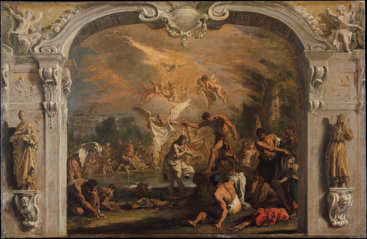 Křest Krista, cca 1713-14 (olej na plátně) od Sebastiano Ricci