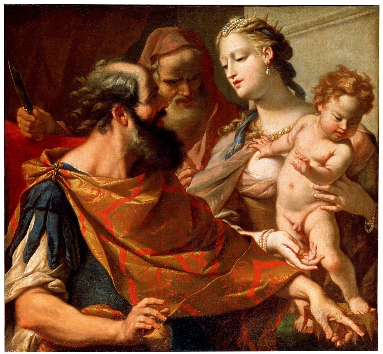Dítě Mojžíš šlape po faraonské koruně, c1685-c1687 od Sebastiano Ricci