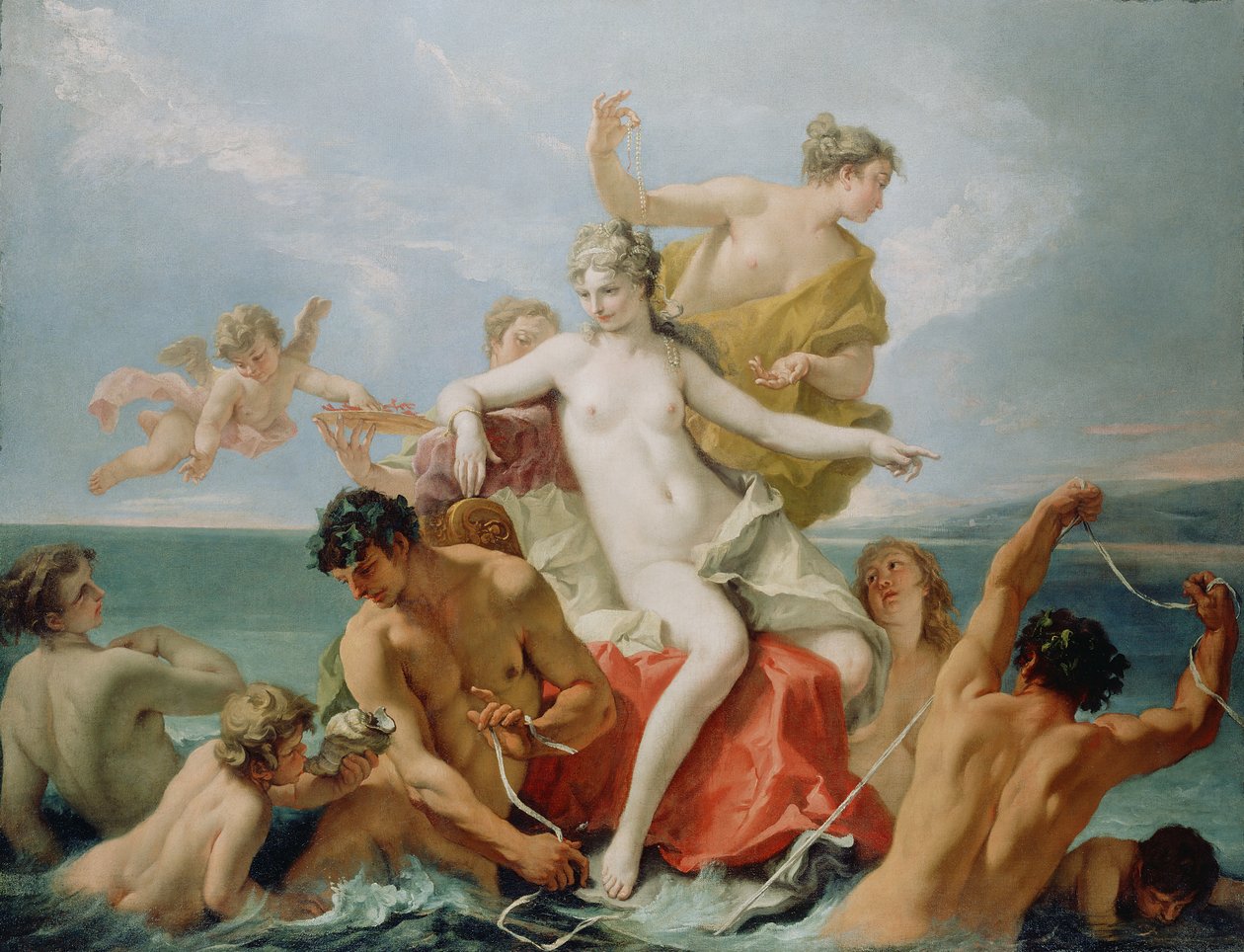 Triumph of the Marine Venus, c.1713 (olej na plátně) od Sebastiano Ricci