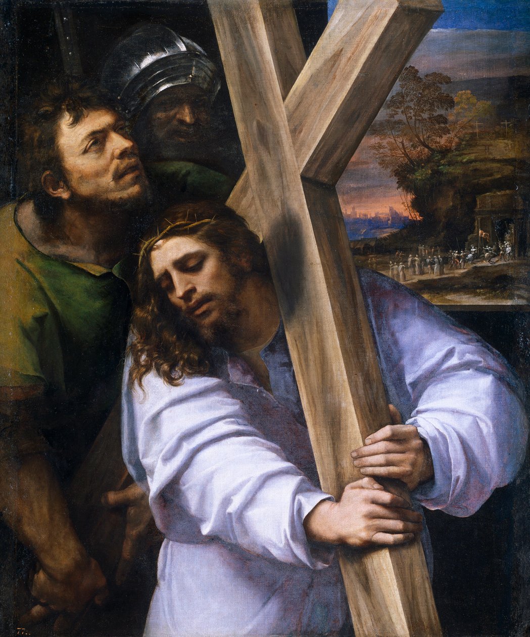 ""Kristus portant sa croix"" (Kristus nesoucí kříž) Obraz Sebastiano del Piombo (1485-1547) vers 1516 Rozměr 121x100 cm Museo del Prado, Madrid od Sebastiano del (c.1485 1547) Piombo