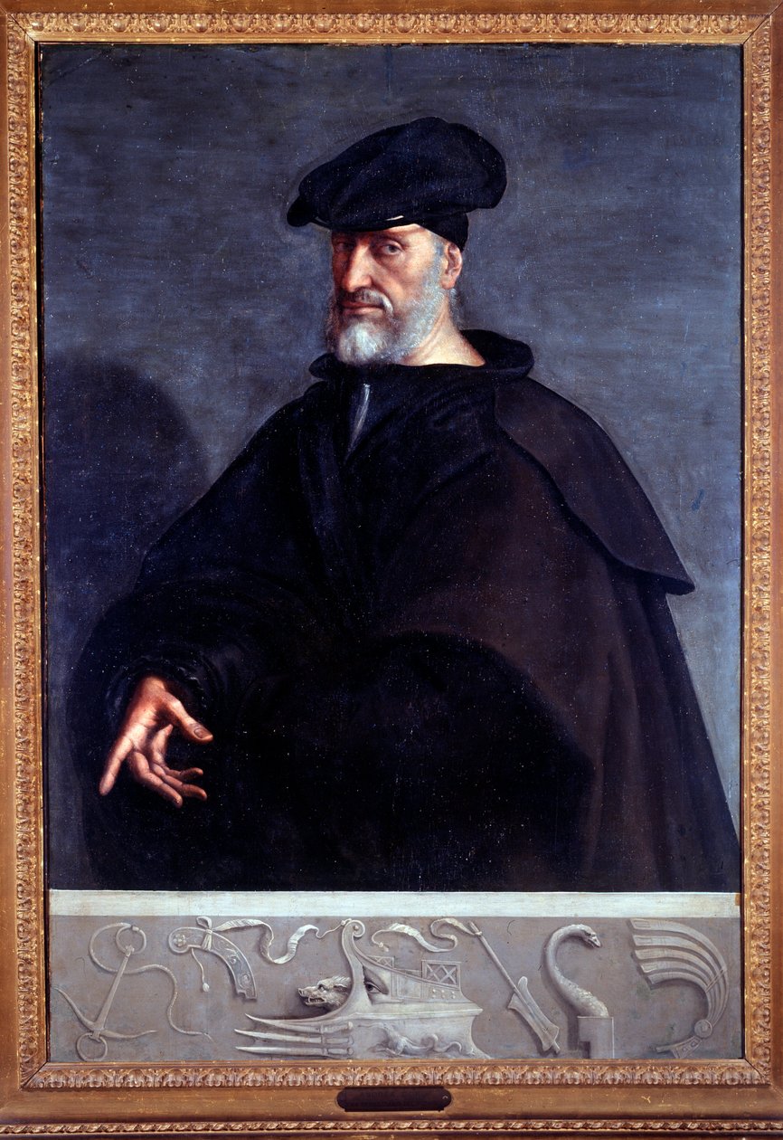 Portrét Andrea Doria, italský kondotiér (olej na plátně od Sebastiano del (c.1485 1547) Piombo