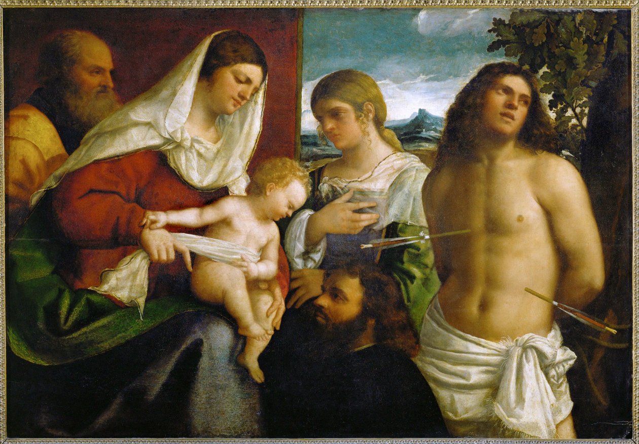 Posvátná konverzace... od Sebastiano del (c.1485-1547) Piombo