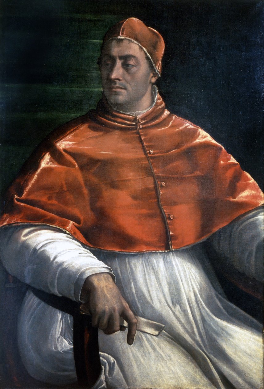 Portrét Klementa VII. (Jules de Medici) (1478 - 1534). Obraz Sebastiano del Piombo. Neapol, galerie Capodimonte. od Sebastiano del (c.1485 1547) Piombo