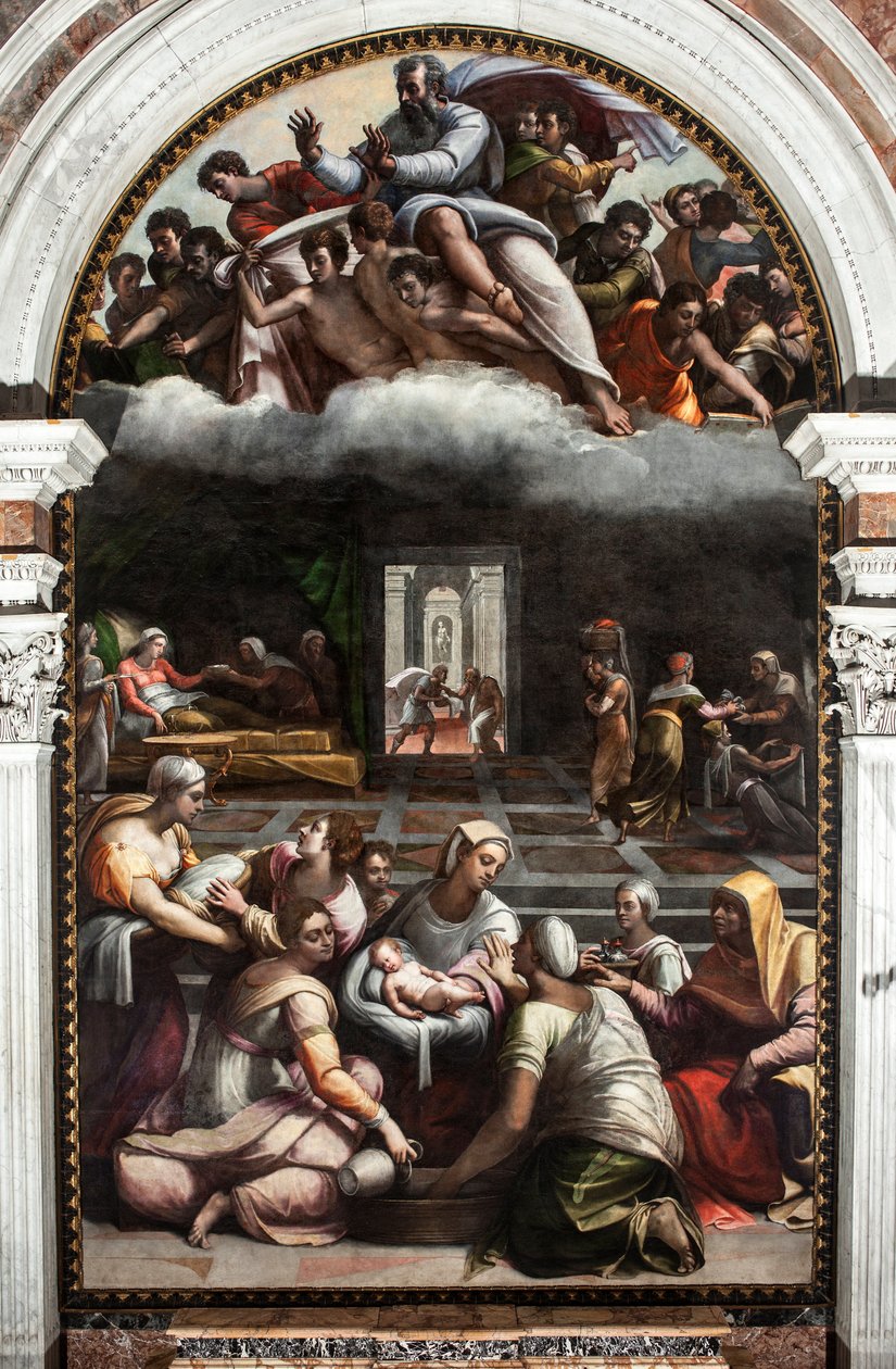Narození panny (malba od Sebastiano del (c.1485 1547) Piombo