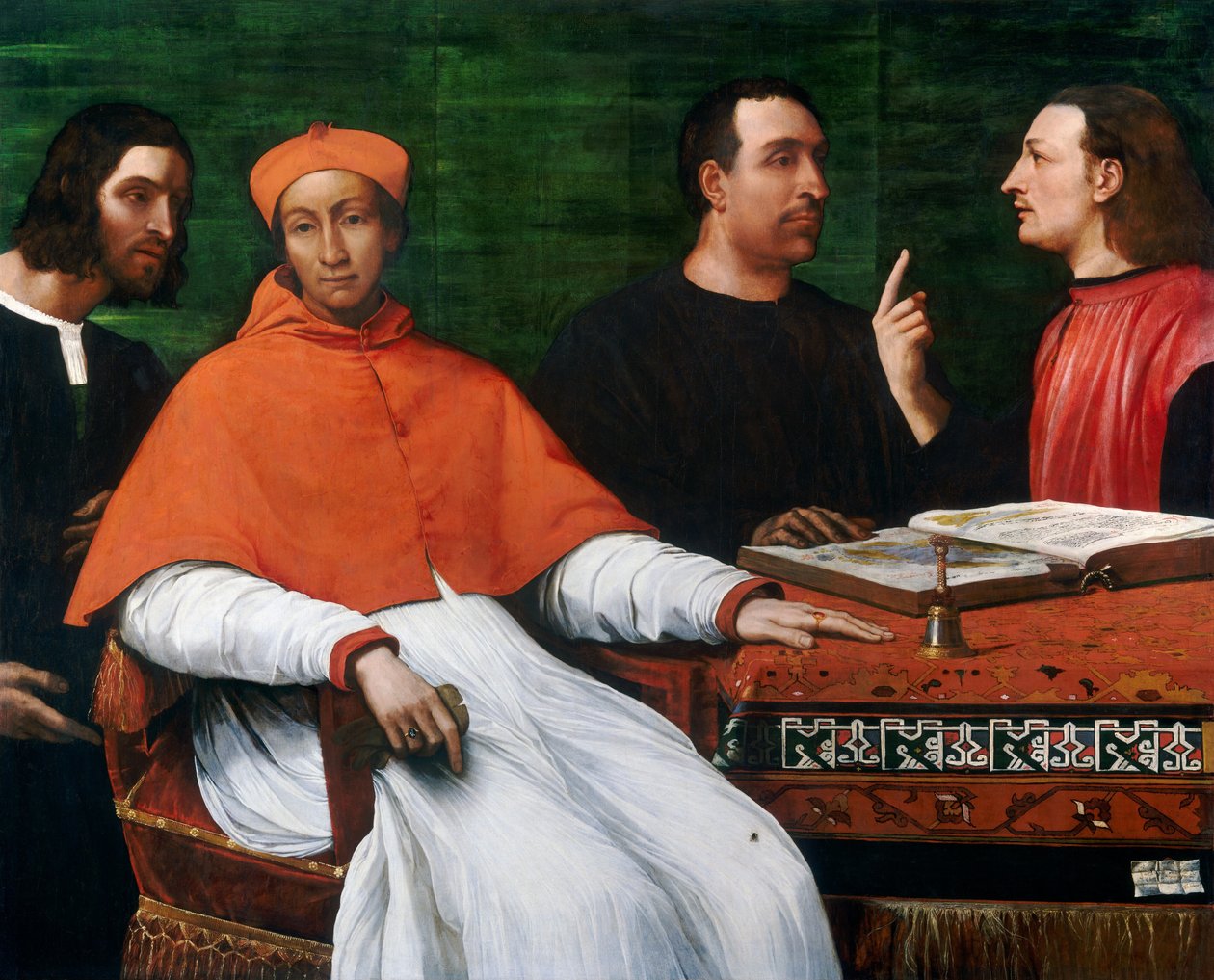 Kardinál Bandinello Sauli, jeho tajemník a dva geografové, 1516. od Sebastiano del Piombo