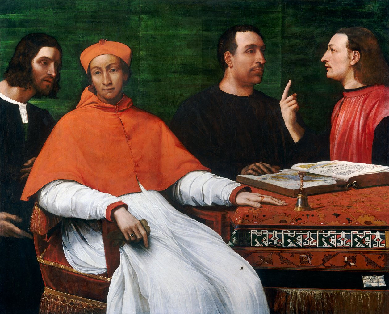Kardinál Bandinello Sauli, jeho tajemník a dva geografové, 1516 od Sebastiano del Piombo