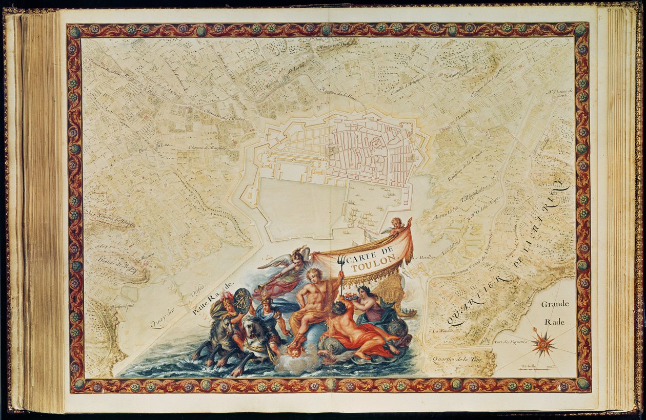 Ms. 987, sv. 2, fol. 63 Plán Toulonu z atlasu Ludvíka XIV., 1683-88. od Sebastien Le Prestre de Vauban