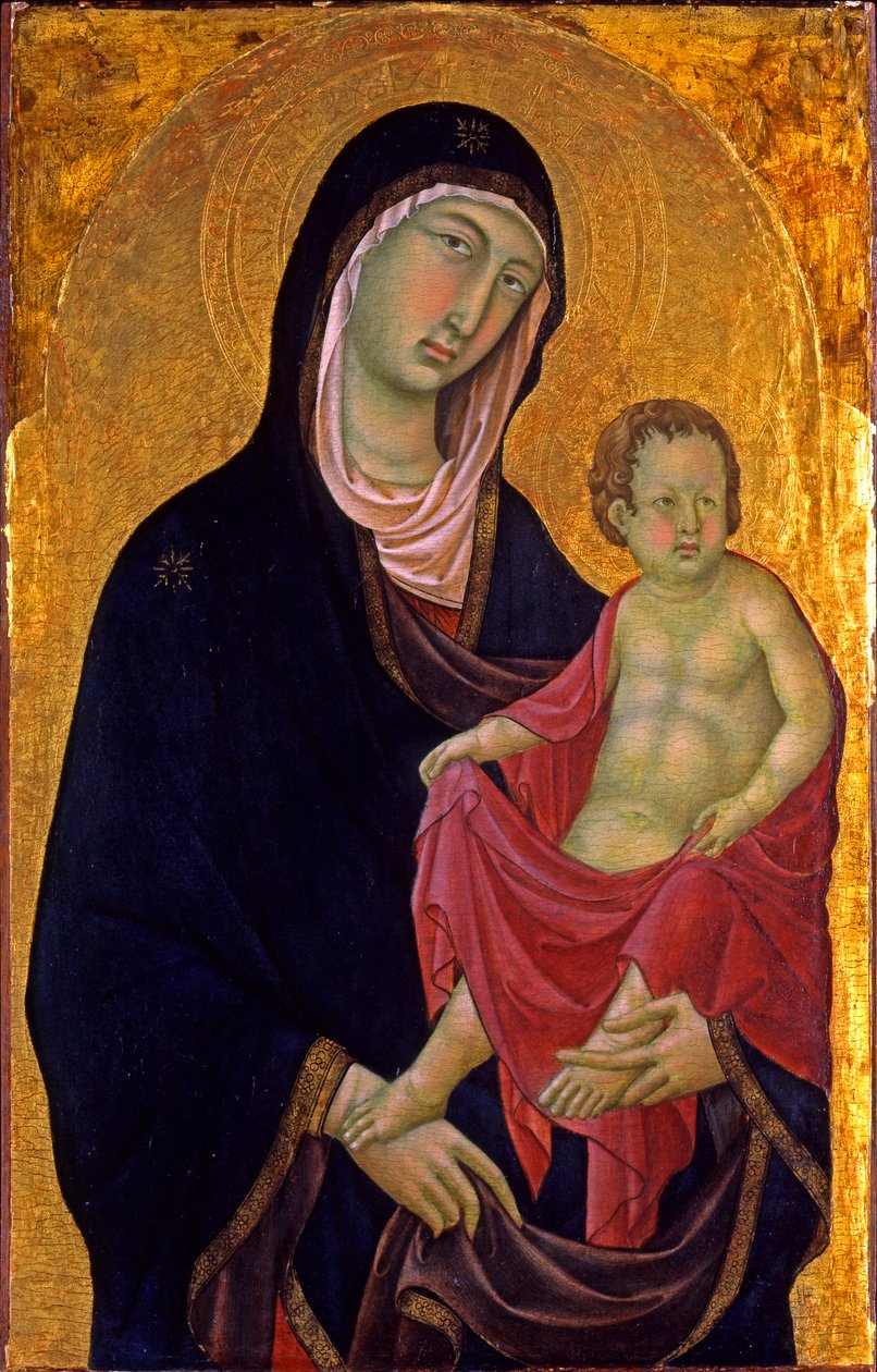 Madonna a dítě, kolem 1320-1330 (tempera na panelu, s plátkovým zlatem) od Segna di Bonaventura