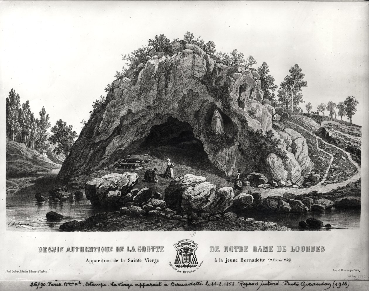 Zjevení Panny Marie Bernadettě Soubirousové (1844-79) 11. února 1858, kolem roku 1858 od Seguin T. de