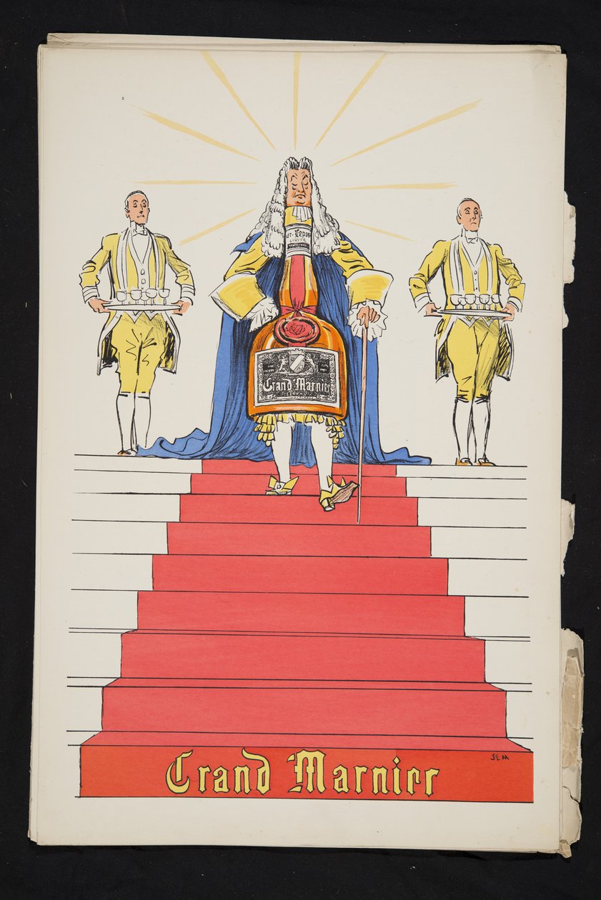 Reklama na Grand Marnier, od White Bottoms, hospoda. 1927 (barevný blokový tisk) od Sem