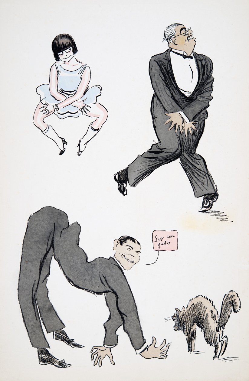 Ukázka různých moderních pohybů nohou na hudbu, od White Bottoms, hospoda. 1927 (barevný blokový tisk) od Sem